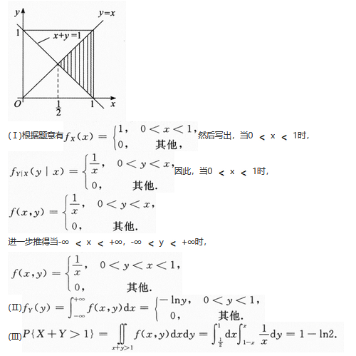 设随机变量X在区间(0，1)内服从均匀分布，在X=x(0