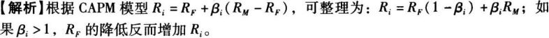 根据CAPM模型，下列说法错误的是（　　）。