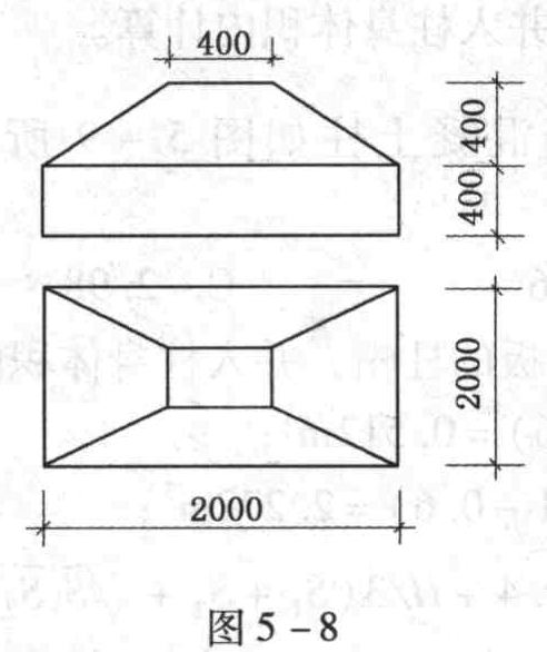 某钢筋混凝土独立基础（尺寸见图5-8），其混凝土工程量为(    )立方米。