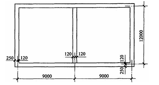 某建筑物平面图如图所示，地面工程做法的总厚度为120mm，室内地面标高为±0.00，室外地面标高为-0.60m，根据《建设工程工程量清单计价规范》GB50500，计算室内回填土的工程量为()。