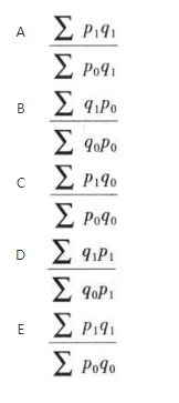 拉氏综合指数的基本公式有（ ）。