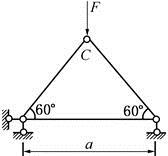 在图所示结构（EA＝常数）中，C点的竖向位移（向下为正）为（　　）。A、3Fa/（8EA）B、Fa2/（8EA）
