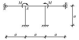 图所示刚架，EI为常数，结点A的转角是（　　）。（提示：利用对称性和转动刚度的概念）