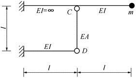 图刚架不计分布质量，则其自振频率为（　　）。