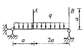 已知图示结构EI=常数，A、B两点的相对水平线位移为: