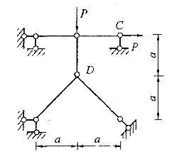 图示结构，EA=常数，C、D两点的水平相对线位移为: