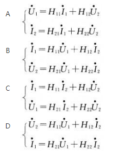 二端口电路的H参数方程是（ ）。