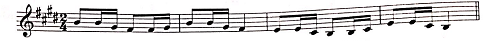 下面谱例出自民歌《南泥湾》，其旋律发展手法是（  ）。