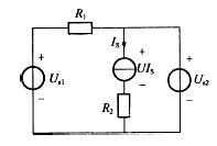 图示电路中，电压源US2单独作用时，电流源端电压分量U1S